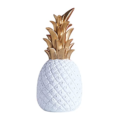 Surakey Deko Ananas Weiß, Harz Ananas Modell Ornament,Moderne Handwerk Dekoration Wohnzimmer Weinschrank Schlafzimmer Zimmer Dekorationen Büro Dekoration von Surakey