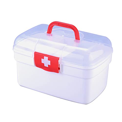 Medizinbox Plastik Erste Hilfe Box, Hausapotheke Box,Aufbewahrungskasten Medizin Box, 2 Ebene Medizinkoffer Erste Hilfe Koffer Multifunktions Aufbewahrungsbox mit Tragegriff von Surakey