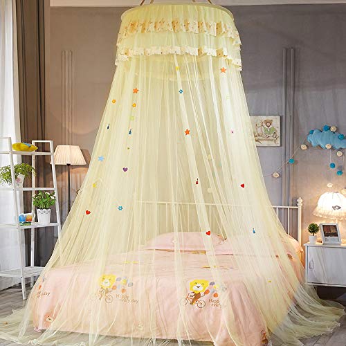 Surakey Ohne Bohren Moskitonetz Kinderbett,Betthimmel Mädchen, Baldachin Betthimmel Moskitonetz Prinzessin Bett Kuppel Mückennetz Spielzelte Dekoration für Haus Dekoration Outdoor Camping Insekte von Surakey