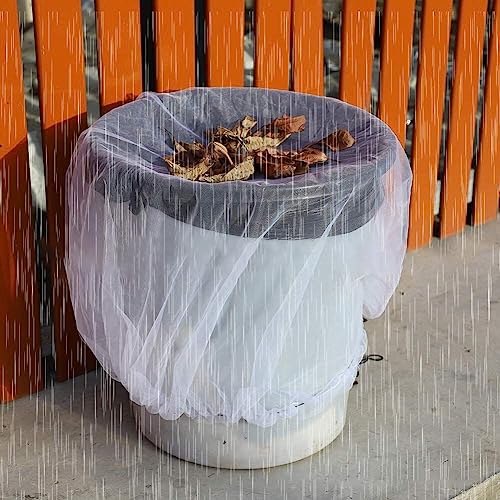 Surakey Regentonnen Netz - Regeneimer Abdeckung mit Kordelzug, Regenfass aus Netzgewebe, hält Mücken und Schmutz von Ihrem Regentonne fern, Schutznetz Regentonne 85cm Durchmesser Fässer von Surakey