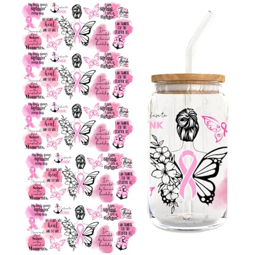 UV DTF Tasse Wrap Transfer Sticker Aesthetic für Glas Kaffee Becher,5 Blätter Schmetterling Blumen Stil Transfer Aufkleber für 16 Unzen Glas Becher Klar Rub on Sticker Set Rub on Transferaufkleber UV DTF Tasse Wrap Transfer Sticker Aesthetic für Glas Kaffee Becher,5 Blätter Schmetterling Blumen Stil Transfer Aufkleber für 16 Unzen Glas Becher Klar Rub on Sticker Set Rub on Transferaufkleber von Surakey