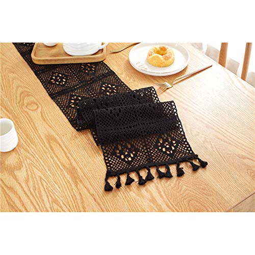 Vintage Handgemachte Schwarz Makramee Tischläufer,Rechteckige Häkelspitze Hohle Mesh Tischdecke für Boho Hochzeit Dekor Braut & Baby Dusche Tisch Dekoration Bauernhaus Tabletop Dekor Vintage Handgemachte Schwarz Makramee Tischläufer,Rechteckige Häkelspitze Hohle Mesh Tischdecke für Boho Hochzeit Dekor Braut & Baby Dusche Tisch Dekoration Bauernhaus Tabletop Dekor von Surakey