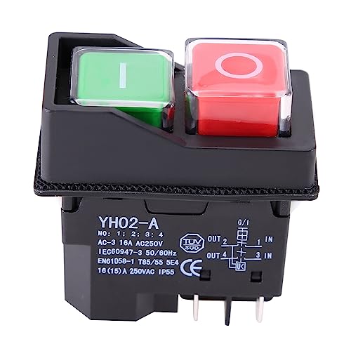 Wasserdichter Druckschalter Elektromagnetischer Schalter,4 PIN On Off Druckknopf 250V 16A Magnetischer Starter Power Tool Sicherheitsschalter Elektrischer Zement Betonmischer Schalter für Maschine Wasserdichter Druckschalter Elektromagnetischer Schalter,4 PIN On Off Druckknopf 250V 16A Magnetischer Starter Power Tool Sicherheitsschalter Elektrischer Zement Betonmischer Schalter für Maschine von Surakey