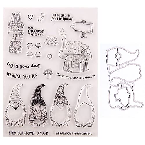 Weihnachten Stanzschablonen Und Stempel,Silikonstempel Weihnachten,Scrapbooking Stanzmaschine Schablonen Weihnachts Stanzformen Selbst Gestalten Clear Stamp Stempel für DIY Scrapbooking,Kunsthandwerk von Surakey