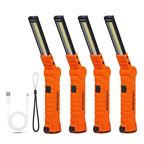 Suranew LED Taschenlampe Arbeitsleuchte Werkstattlampe COB Inspektionsleuchten Wiederaufladbare mit Haken zum Aufhängen und Magnet Basis für Camping, Wandern und Notfälle von Suranew