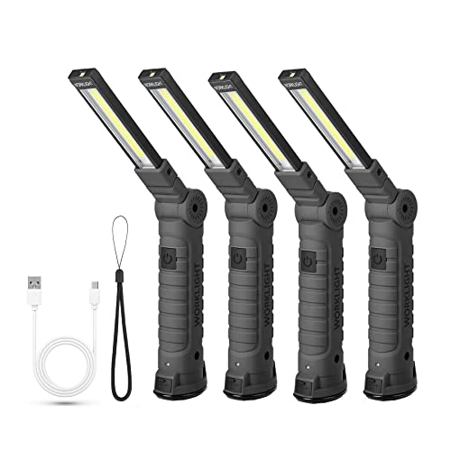 Suranew LED Taschenlampe Arbeitsleuchte Werkstattlampe COB Inspektionsleuchten Wiederaufladbare mit Haken zum Aufhängen und Magnet Basis für Camping, Wandern und Notfälle von Suranew