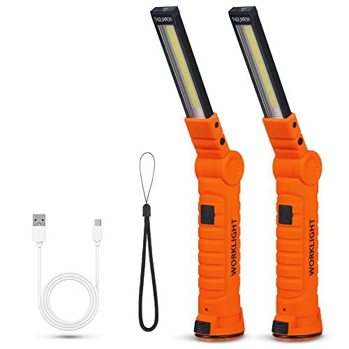 Suranew LED Taschenlampe Arbeitsleuchte Werkstattlampe COB Inspektionsleuchten Wiederaufladbare mit Haken zum Aufhängen und Magnet Basis für Camping, Wandern und Notfälle von Suranew