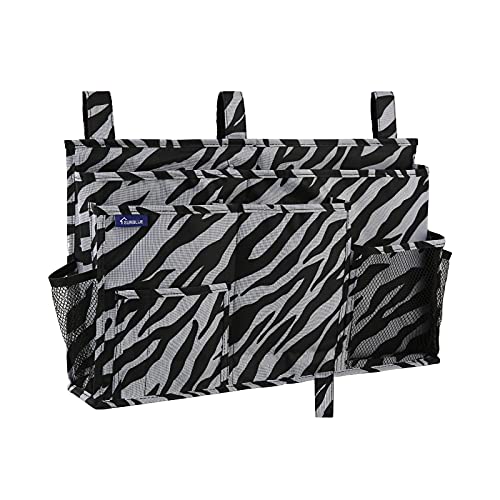 Surblue Bedside Caddy Hängebett Organizer Aufbewahrungstasche Tasche für Etagen-und Krankenhausbetten, Studentenwohnheime, Babybettgitter, Lager (8 Taschen), Zebra von Surblue