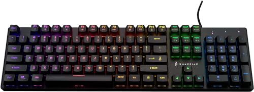 SureFire Kingpin M2 Mechanische Gaming Tastatur Englisch, Gaming Multimedia Keyboard Full Size, RGB-Tastatur mit Beleuchtung, 100% Anti-Ghosting-Tasten, englisches Layout QWERTY SureFire Kingpin M2 Mechanische Gaming Tastatur Englisch, Gaming Multimedia Keyboard Full Size, RGB-Tastatur mit Beleuchtung, 100% Anti-Ghosting-Tasten, englisches Layout QWERTY von SureFire