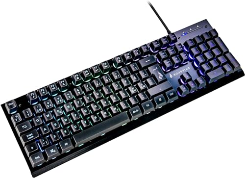 SureFire Kingpin X2 Gaming Tastatur Nordisch, Gaming Multimedia Keyboard mit Beleuchtung, RGB-Tastatur mit Aluminium-Frontplatte, 25 Anti-Ghosting-Tasten, skandinavisches Layout QWERTY SureFire Kingpin X2 Gaming Tastatur Nordisch, Gaming Multimedia Keyboard mit Beleuchtung, RGB-Tastatur mit Aluminium-Frontplatte, 25 Anti-Ghosting-Tasten, skandinavisches Layout QWERTY von SureFire