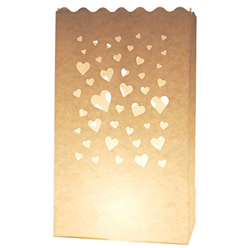 40 St. Herz Motive Kerzentüte Lichttüte Luminarias Candlebag Laterne Garten Windlicht Gartenlicht Tischdeko Hochzeit Deko von SurePromise One Stop Solution for Sourcing