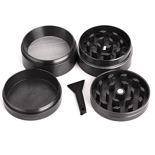 SurePromise One Stop Solution for Sourcing Grinder Crusher Aluminium Kraeutermuehle Gewuerzmuehle Tabakmuehle Muehle Alu Grinder Metall Alu 4 Teilig mit Sieb Feinsieb Mill 40mm 4 Farben Schwarz Rot Silber Grau Ersatz von SurePromise One Stop Solution for Sourcing