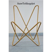 Leder Schmetterling Stuhl Rahmen, Goldener Stand, Wohnzimmer | Nur Rahmen von SureToShopArt