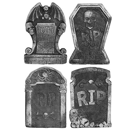 4 STK. Schaumstoff Grabsteine, Halloween Zubehör Grabstein Set Grabstein Hof Zeichen Haufen Halloween Schaum Rip Friedhof Grabstein Halloween Dekoration Grabstein von Surebuy