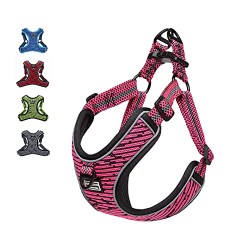 Suredoo Hundegeschirr für Mittlere Kleine Hunde Welpen Haustiere, Anti Zug Geschirr No Pull Sicherheitsgeschirr Reflektierend Brustgeschirr Dog Harness Weich Einstellbar (S, Pink) von Suredoo