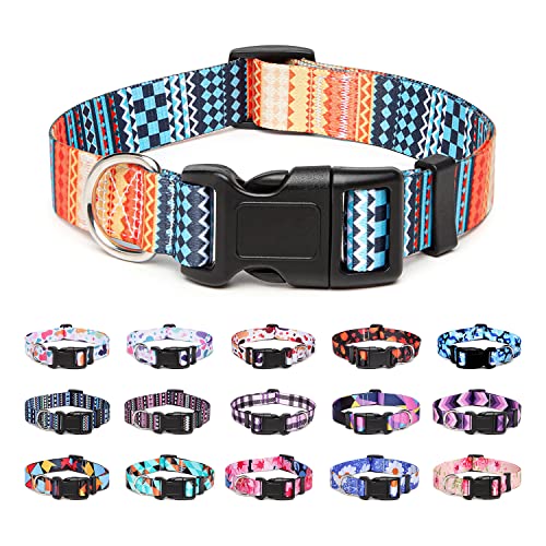 Suredoo Hundehalsband Verstellbares, Weich & Komfort Nylon Hunde Halsband für Kleine Mittlere Große Hunde Welpen Katzen (M, Orange) von Suredoo