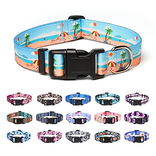 Suredoo Hundehalsband Verstellbares, Weich & Komfort Nylon Hunde Halsband für Kleine Mittlere Große Hunde Welpen Katzen (S, Strand) von Suredoo