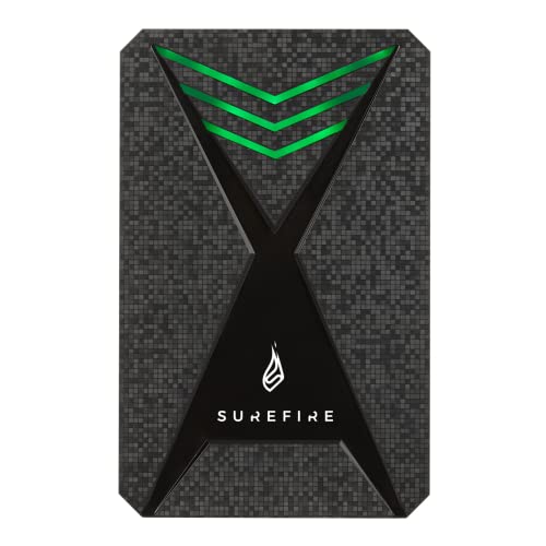 SureFire Gaming Hard Drive 2,5”, 1 TB, schwarz, Externe HDD Festplatte, USB-C Adapter, Windows & MacOSx, LED RGB Beleuchtung, bis zu 140MB/s, PC, Playstation & Xbox, Powered by Verbatim SureFire Gaming Hard Drive 2,5”, 1 TB, schwarz, Externe HDD Festplatte, USB-C Adapter, Windows & MacOSx, LED RGB Beleuchtung, bis zu 140MB/s, PC, Playstation & Xbox, Powered by Verbatim von SureFire