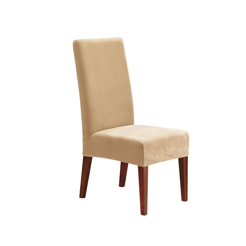 Sure Fit SF28976 Schonbezug, Stretch, Piqué-Strick, Salbeifarben Short Dinning Room Chair cremefarben von Surefit