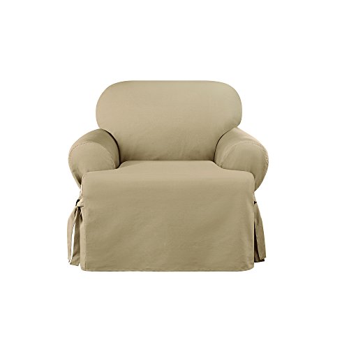 Surefit Schwerer Baumwollleinen-Schonbezug, 1 Stück, T-Kissen, Khaki von Surefit