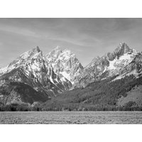 Ansel Adams Grand Teton Nationalpark Vom Signal Mountain, Wyoming Schwarz Weiß Poster Wandkunst Einweihungsparty von SurfToSummit