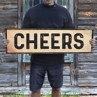 Handgefertigtes Vintage Cheers Zeichen Aluminiumschild 36 "x 10" Horizontal Oder Vertikal Antike Bäckerei Wohnkultur Geschenk Mamas Küche Retro von SurfToSummit