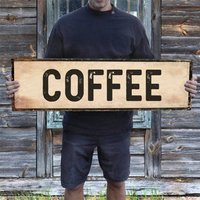 Kaffee Schild Geschäft Oder Zuhause Vertikales Oder Horizontales Aluminiumschild Marktschild Wäschereischild Bäckereischild Einweihungsparty von SurfToSummit