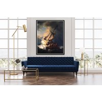 Rembrandt's Christus Im Sturm Auf Dem See Von Galilee Poster Druck, Berühmtes Plakat Fine Art Print, Gemälde Wohnzimmer Wandkunst von SurfToSummit