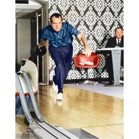 Richard Nixon Bowling Colorized Print Poster, Big Lebowski Weißes Haus Ally Poster Vintage Präsidentschaftsplakat Art von SurfToSummit