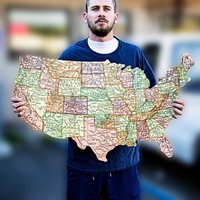 Vintage Plasma Cut Aluminum Usa Map Lizenz Plate Custom Metal Sign Decor Garage Art Auto Tag Plates Wall American von SurfToSummit
