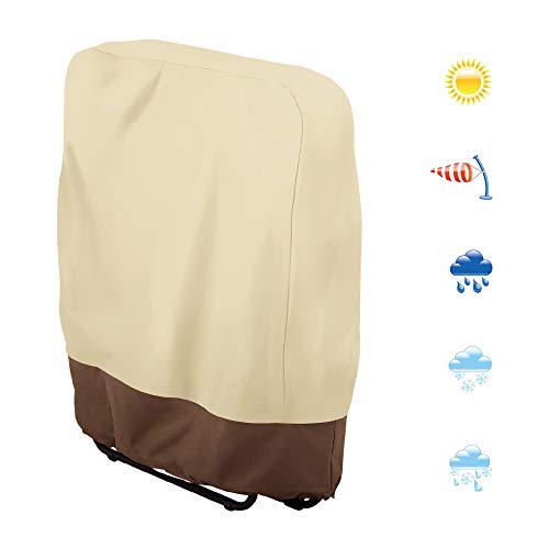 Outdoor-Schutzhülle für Klappstühle und Gartenliegen, wasserdichtes 190T Oxford-Gewebe, 93 x 82 cm, Beige von Hands DIY