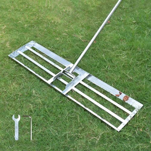 SurmountWay Lawn Leveling Rake Golf Gartengras Werkzeug Topdressing Surface Leveler Levelawn Rake Edelstahl Garten Hinterhof Rasen Rasenschieber (2.15m, 25x100cm) von SurmountWay