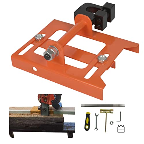 SurmountWay Vertikale Kettensägenmühle, Holzschneideführung für Kettensäge, tragbare Mini-Sägewerk, Kettensägenaufsatz, geschnittenes, geführtes Mühlenholz für Bauarbeiter und Holzarbeiter (Orange) von SurmountWay