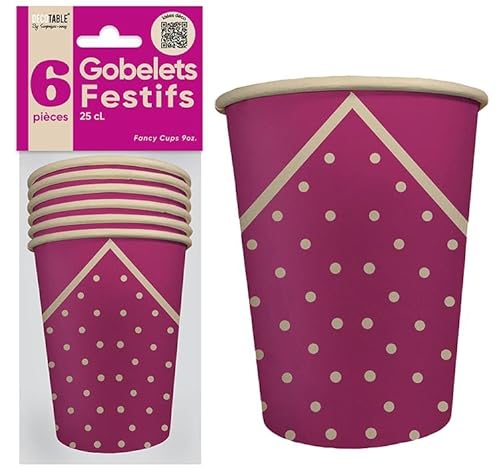 SURPRISEZ-VOUS 36 festliche Becher, Fuchsia, 25 cl von Surprisez-vous