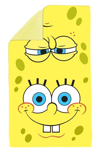 Spongebob Handtuch, Schwammbob-Handtuch, Spongebob Küchentuch, Schwammbob, Badhandtuch-Set, Gelb, 58,4 x 34,3 cm, offizielles Lizenzprodukt von Surreal Entertainment