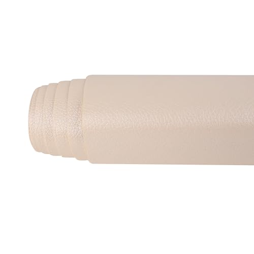 Surriba Kunstleder Reparaturset, Lederflicken Selbstklebend für Auto Ledersitz Motorrad Sofa Bürostühle DIY-Basteleien Federtasche Aufgearbeitete Möbel Wand 60 * 300cm Art Perlweiß von Surriba