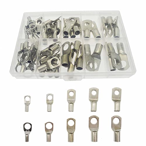 Surriba Ringkabelschuhe Set(60 Stück), Kabelschuhe Kabelschuhe Rohrkabelschuh 10 8 6 4 AWG Verzinktes Kupfer 16mm2 10mm2 von Surriba