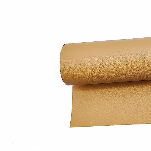 Surriba Selbstklebende Leder, Kunstleder Flicken Selbstklebend Reparaturset für Motorrad Sofa Rückenlehne Stühle DIY-Basteleien Stifteetui Handtasche 10 * 150cm Flachsfarbenes Aprikosenbraun von Surriba