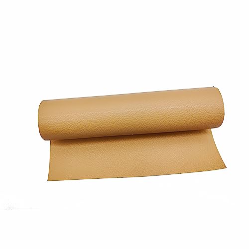 Surriba Selbstklebende Leder, Kunstleder Flicken Selbstklebend Reparaturset für Motorrad Sofa Rückenlehne Stühle DIY-Basteleien Stifteetui Handtasche 20 * 120cm Flachsfarbenes Aprikosenbraun von Surriba