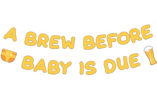 Sursurprise Bier-Babyparty-Dekorationen, "A Brew Before Baby Is Due Banner für Jungen und Mädchen A Baby Is Brewing" Babyparty Geschlecht Enthüllung Partyzubehör Sursurprise Bier-Babyparty-Dekorationen, "A Brew Before Baby Is Due Banner für Jungen und Mädchen A Baby Is Brewing" Babyparty Geschlecht Enthüllung Partyzubehör von Sursurprise