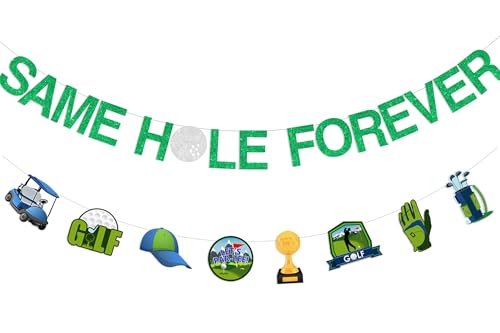 Sursurprise Golf Bachelor Party Dekorationen, Same Hole Forever Golf Banner, Lustiges Junggesellenabschiedszubehör von Sursurprise