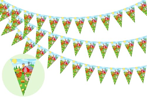 Sursurprise Huhn Party Dekorationen, 3PCS Huhn Party Banner Wimpel Dreieck Fahnen Wimpel Girlande, Huhn Bauernhof Geburtstag Party Zubehör, Küken Baby Dusche Dekorationen Sursurprise Huhn Party Dekorationen, 3PCS Huhn Party Banner Wimpel Dreieck Fahnen Wimpel Girlande, Huhn Bauernhof Geburtstag Party Zubehör, Küken Baby Dusche Dekorationen von Sursurprise