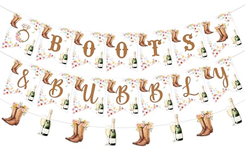 Sursurprise Stiefel und sprudelnde Brautparty-Dekorationen, Stiefel und sprudelnde Wimpelkette, Cowgirl-Champagner-Banner für Western-Land, Hochzeit, Verlobung, Junggesellinnenabschied, Partyzubehör Sursurprise Stiefel und sprudelnde Brautparty-Dekorationen, Stiefel und sprudelnde Wimpelkette, Cowgirl-Champagner-Banner für Western-Land, Hochzeit, Verlobung, Junggesellinnenabschied, Partyzubehör von Sursurprise