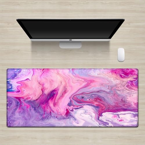Surwin 3D Marmor Gaming Mauspad Groß Multifunktionales Office Mousepad, Mauspad Laptop Schreibunterlage, Mauspads für Kabellose Maus Computerbüro (400x800mm,Tiefrosa) von Surwin