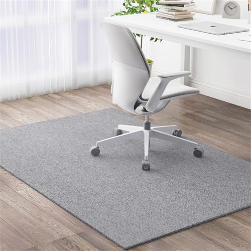 Surwin Bürostuhl Unterlage Teppich, Bodenschutzmatte für Bürostuhl Hartböden Parkett Laminat, Kratzfest rutschfest Bodenmatte Stuhlunterlage Bürostuhlunterlage (Grau,120x150cm) von Surwin