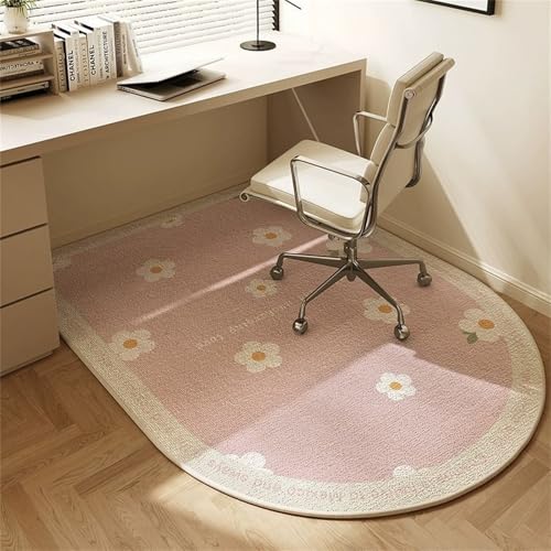 Surwin Bürostuhl Unterlage Teppich, Bodenschutzmatte für Bürostuhl Hartböden Parkett Laminat, Kratzfest rutschfest Bodenmatte Stuhlunterlage Bürostuhlunterlage - Modernes Design (Rosa,80x120cm) von Surwin