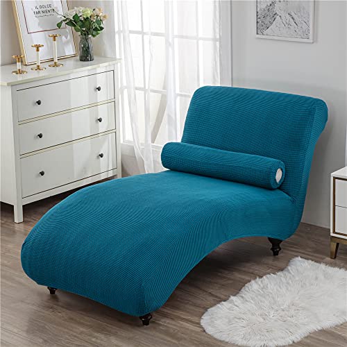 Surwin Chaiselongue Schonbezüge, Ohne Armlehne Liegesessel Stuhlbezug Stretch Modern Relaxliege Schonbezug für Wohnzimmer, Schlafzimmer, Lounge (1PC,Blauer See) von Surwin