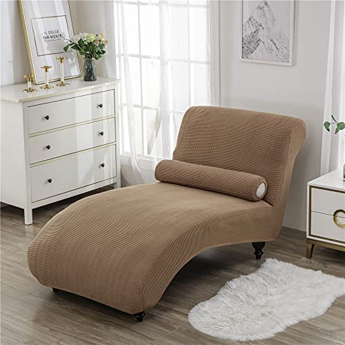 Surwin Chaiselongue Schonbezüge, Ohne Armlehne Liegesessel Stuhlbezug Stretch Modern Relaxliege Schonbezug für Wohnzimmer, Schlafzimmer, Lounge (1PC,Kamel) von Surwin