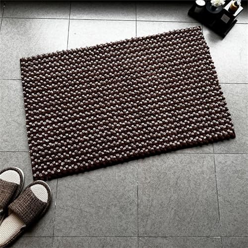 Surwin Chenille Badematte rutschfest Badteppich, Klassische Zweifarbigkeit Weich Flauschig Badezimmermatten Badezimmerteppich Saugfähig Waschbar Badvorleger Badezimmer Fußmatte (Braun,40x60cm) von Surwin