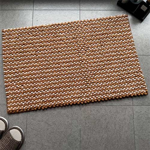 Surwin Chenille Badematte rutschfest Badteppich, Klassische Zweifarbigkeit Weich Flauschig Badezimmermatten Badezimmerteppich Saugfähig Waschbar Badvorleger Badezimmer Fußmatte (Kamel,40x60cm) von Surwin